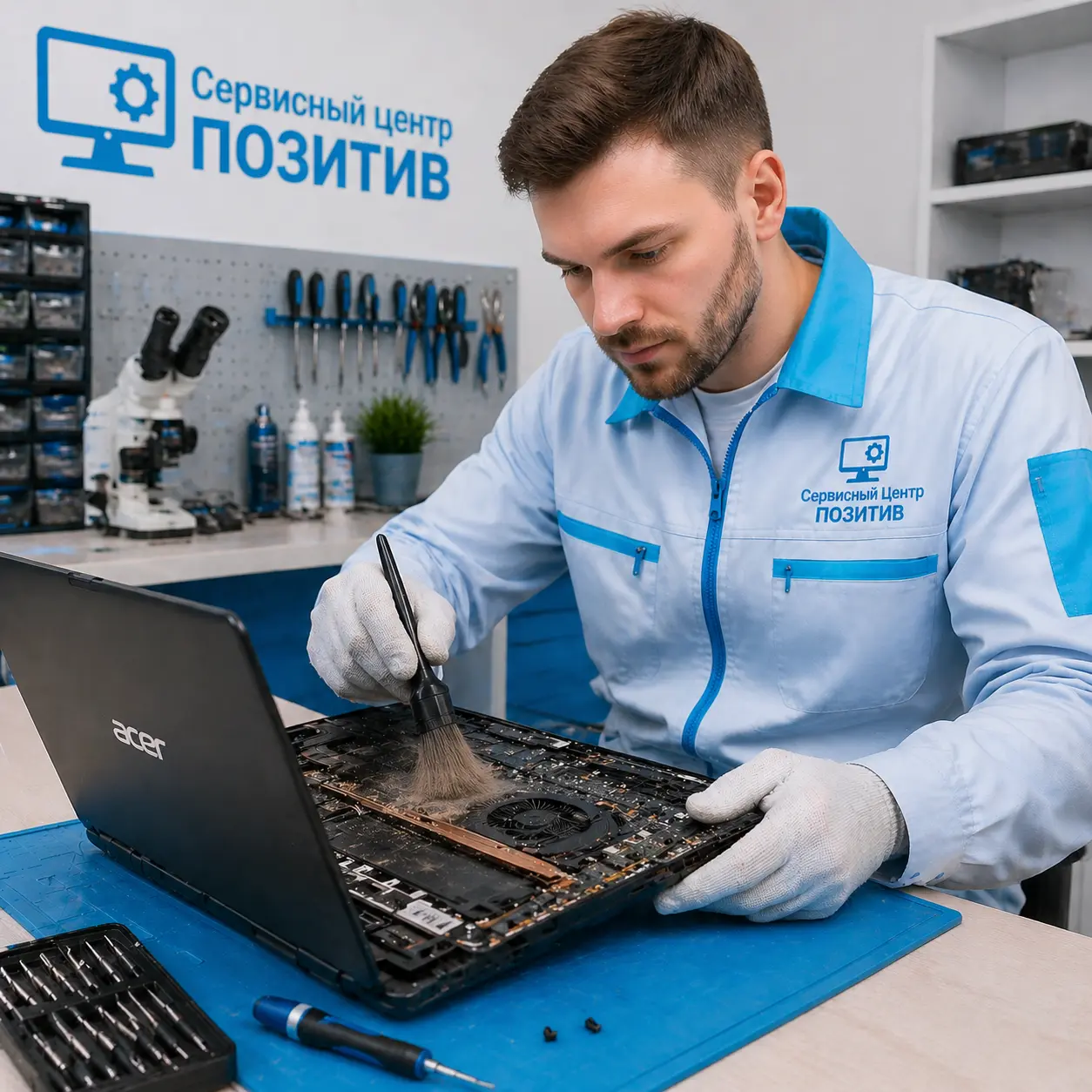 Чистка ноутбука Acer от пыли в Ялте | Замена термопасты