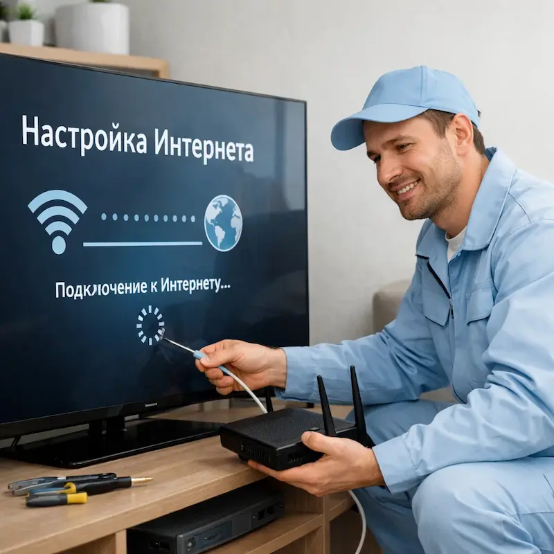 Настройка интернета на ТВ в Ялте