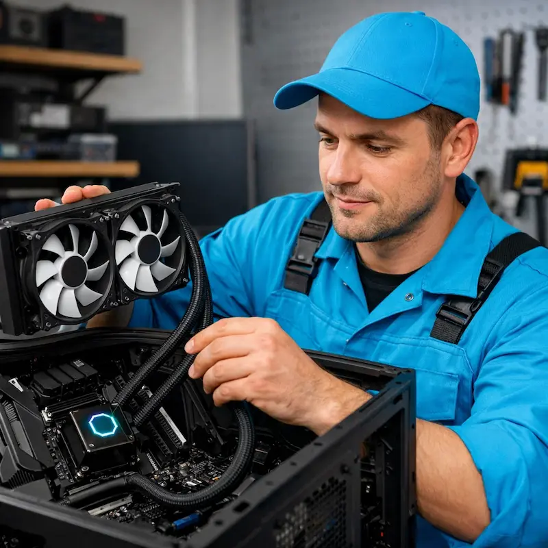Установка водяного охлаждения на компьютер в Ялте