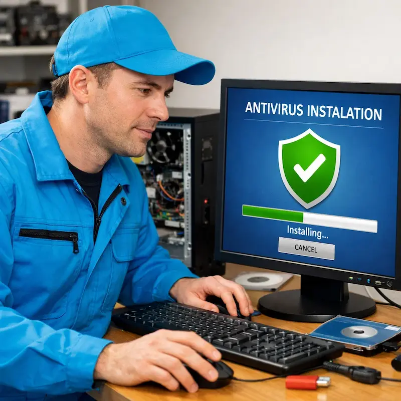 Установка антивируса на ноутбук в Ялте