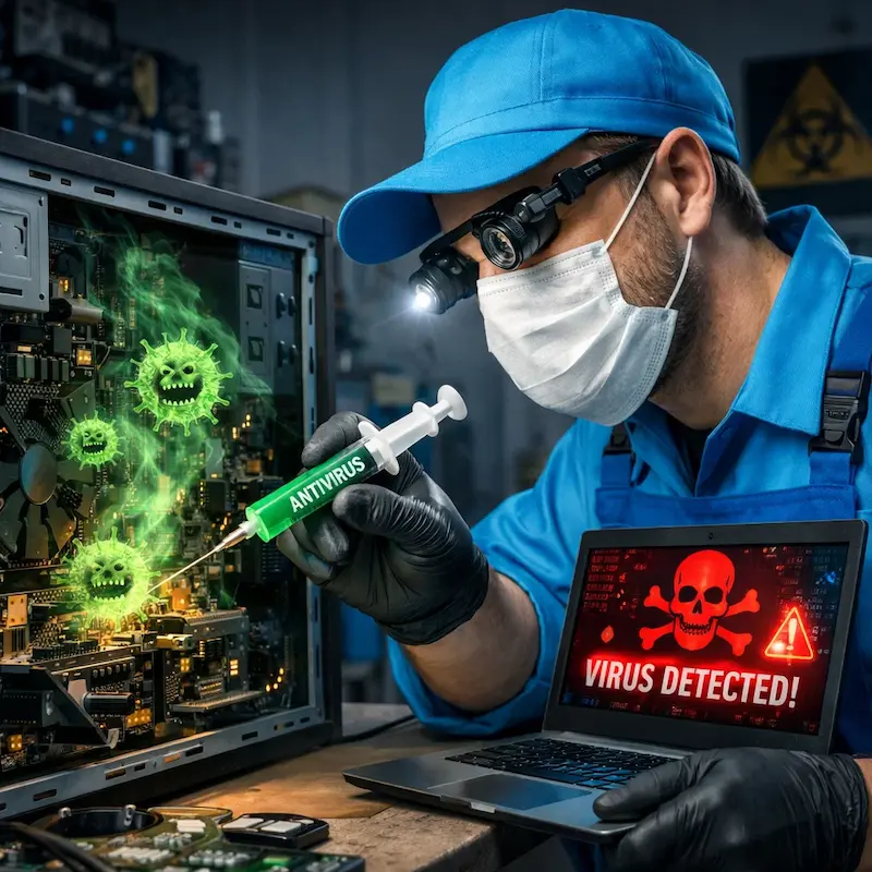 Лечение компьютера от вирусов в Ялте на дому